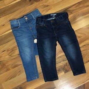 2 Pairs or girls 2T skinny jeans.